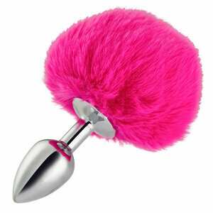Metal Pink Hairball Base Butt Plug for Experienced Men or Women 5.51 Inch