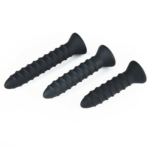 Tommy 3 Pcs 10 Vibration Silicone Spiral Butt Plug Training Set with Flared Base Prostate Sex Toys for Beginners