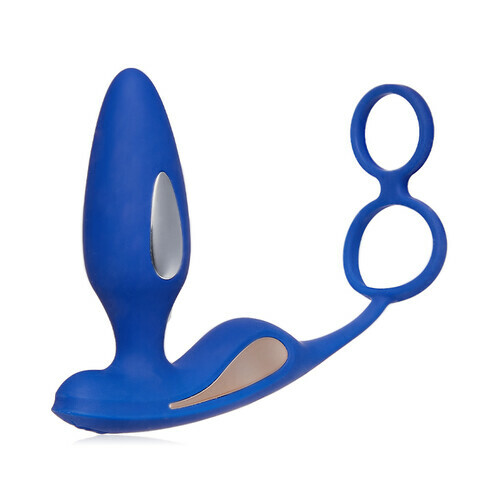 LIGHTNING Electrical Stimulation Vibrations Cock Ring Anal Butt Plug 