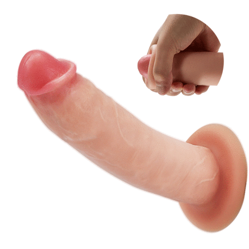 Widowmaker 10 Vibrations 7 Adjustable Fully Foreskin Frequencies Dildo with Suction Cup Base 7.36 Inches