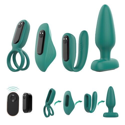 Bestvibe 9 Vibration Sex Toys 4 Pieces Set for Couple with Remote Control