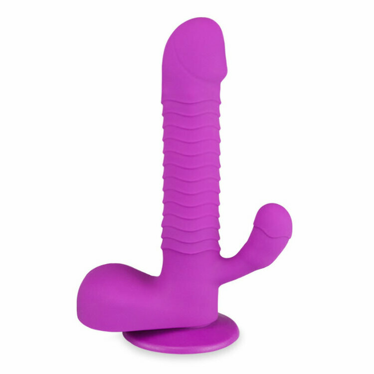 Rotating and Thrusting Suction Cup Rabbit-Style Dildo