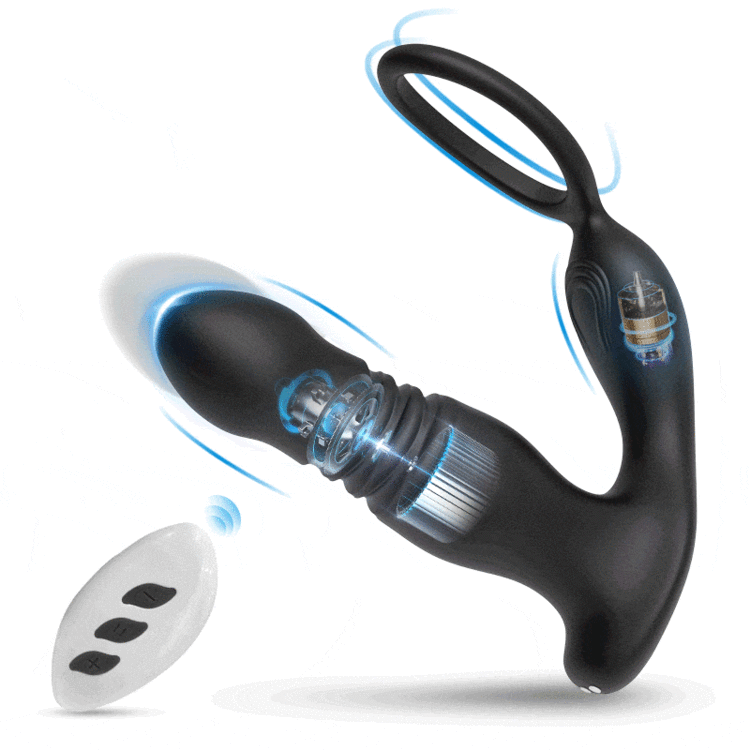 FEALY 7 Vibrations & 7 Thrusts Cock Ring Prostate Massager 