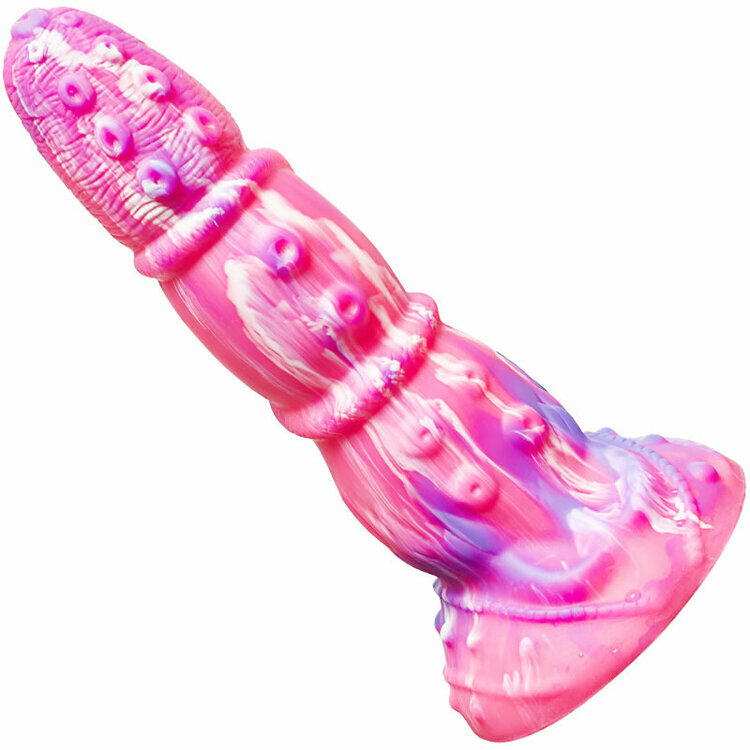 Leo 8 Inch Monster Silicone Rainbow Dildo with Suction Cup