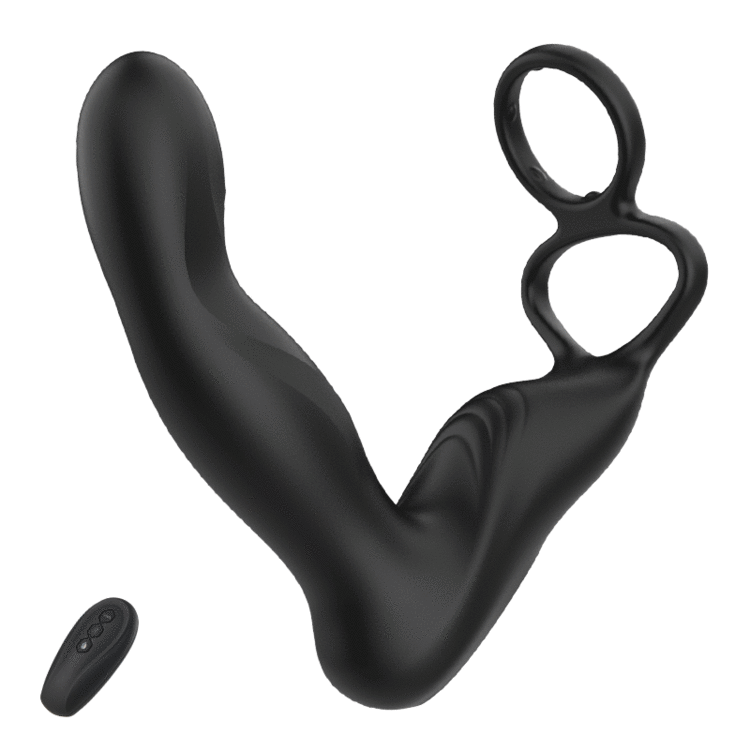 Bestvibe Finger-like Wiggle 9 Swing Vibrating Prostate Massager with Double Cock Ring