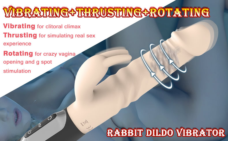 10X Thrust Rotate Vibration Rabbit Sex Toy