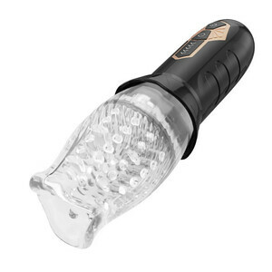 LIONEL- Transparent Sleeve 5-Frequncy Rotation 10 Speeds Vibration Oral Sex Masturbation Cup