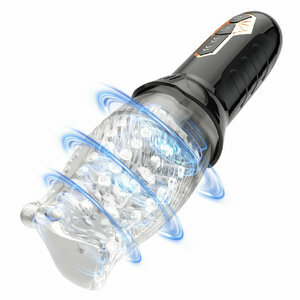TORNADO-5 Rotating ＆10 Vibrating Transparent sleeve Oral Sex Cup