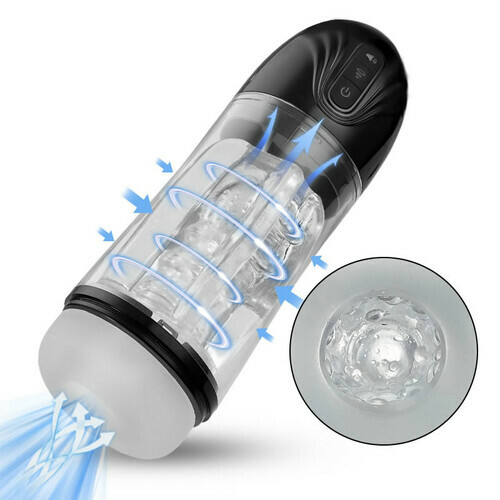 7 Sucking & Vibrating Modes Busting Button Oral Sex Maturbation Cup