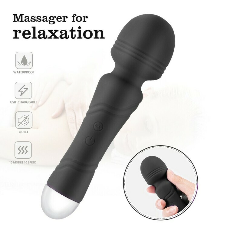 10 Frequency Vibration Mini Silicone AV Wand Massagers